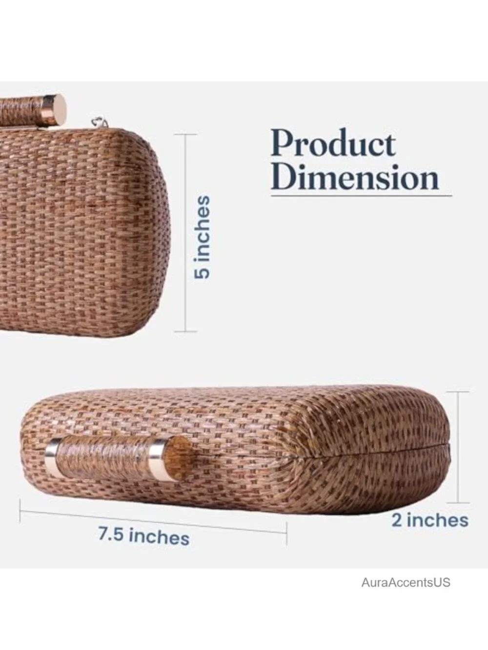 Handwoven Straw Woven Shoulder Bag with Detachable Chains Boho Vacation Purse